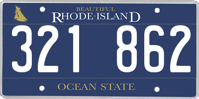 RI license plate 321862