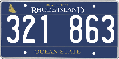 RI license plate 321863