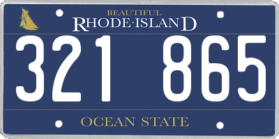 RI license plate 321865