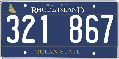 RI license plate 321867