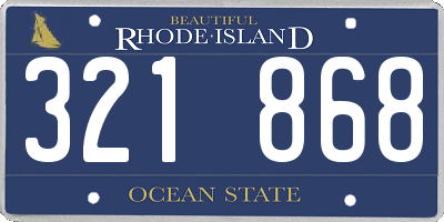 RI license plate 321868