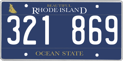 RI license plate 321869