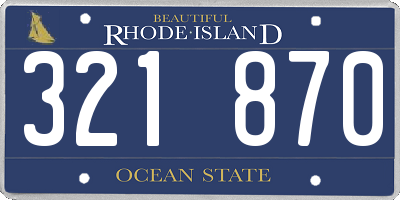 RI license plate 321870