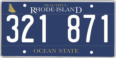 RI license plate 321871