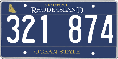 RI license plate 321874