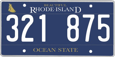 RI license plate 321875