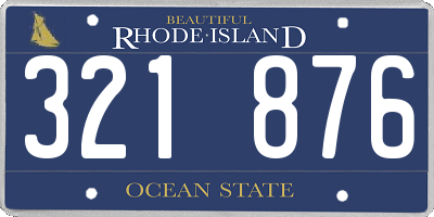 RI license plate 321876