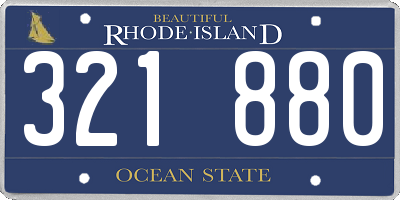 RI license plate 321880