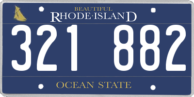 RI license plate 321882