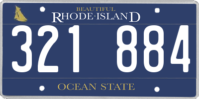 RI license plate 321884