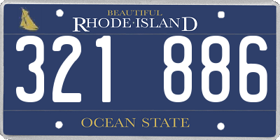 RI license plate 321886