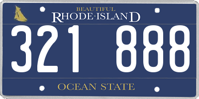 RI license plate 321888