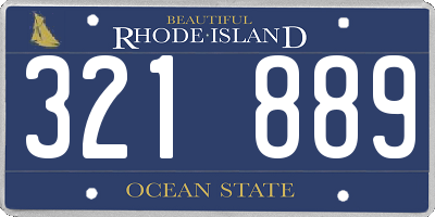 RI license plate 321889