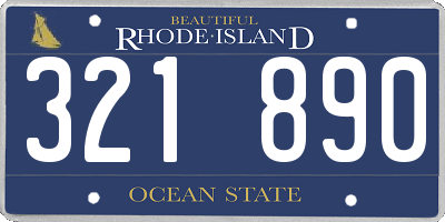 RI license plate 321890