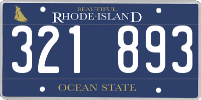 RI license plate 321893
