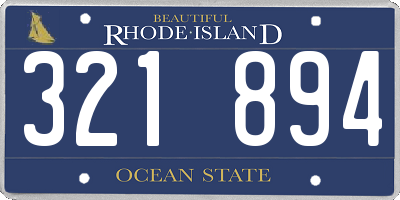 RI license plate 321894