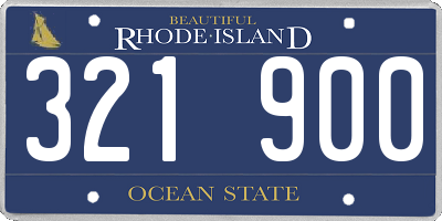 RI license plate 321900