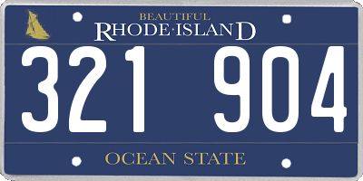 RI license plate 321904