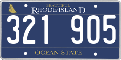 RI license plate 321905