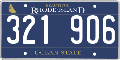 RI license plate 321906
