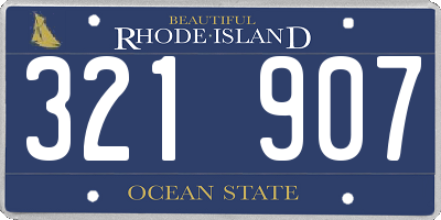 RI license plate 321907
