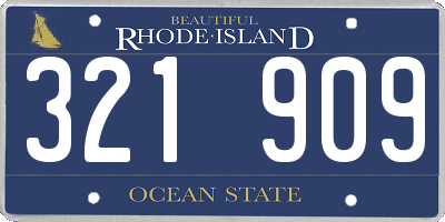 RI license plate 321909