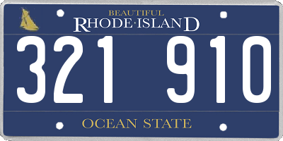 RI license plate 321910