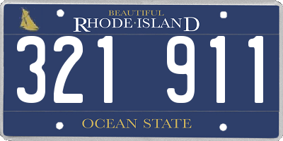 RI license plate 321911