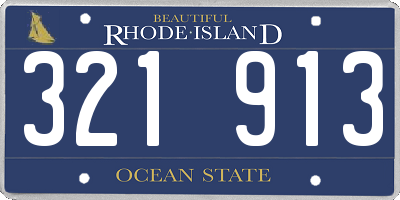 RI license plate 321913