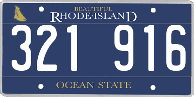 RI license plate 321916