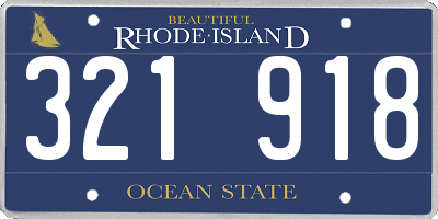RI license plate 321918