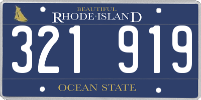 RI license plate 321919