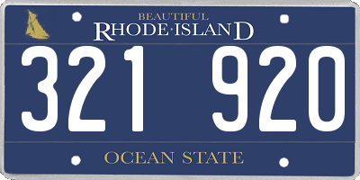 RI license plate 321920