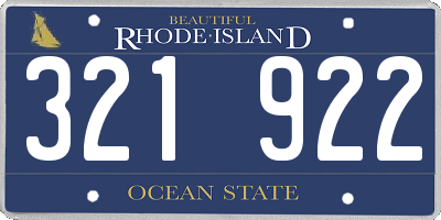 RI license plate 321922