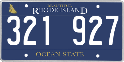 RI license plate 321927