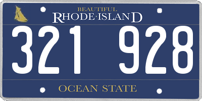 RI license plate 321928