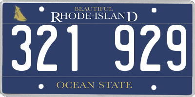 RI license plate 321929