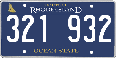RI license plate 321932