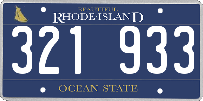 RI license plate 321933