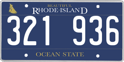 RI license plate 321936
