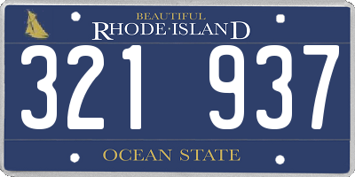 RI license plate 321937