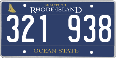 RI license plate 321938