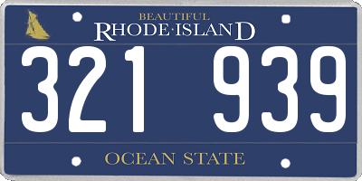 RI license plate 321939