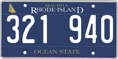 RI license plate 321940