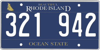 RI license plate 321942