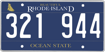 RI license plate 321944