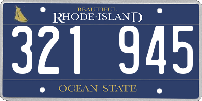 RI license plate 321945