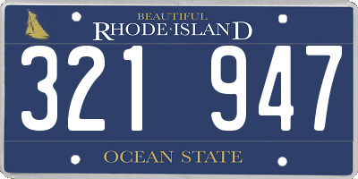 RI license plate 321947