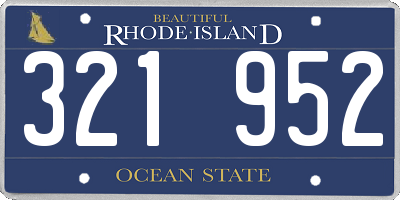 RI license plate 321952