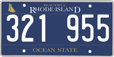 RI license plate 321955